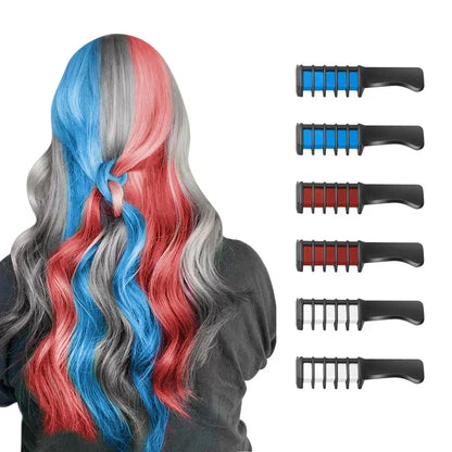 Giz de cabelo temporário com pente para madeixas coloridas e penteados
