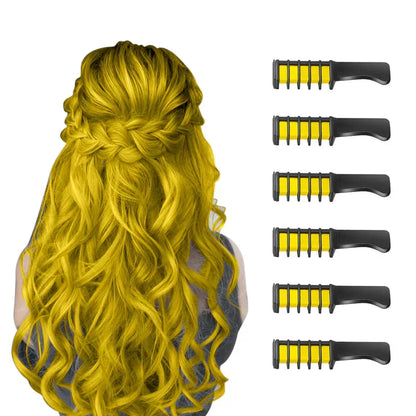 Giz de cabelo temporário com pente para madeixas coloridas e penteados