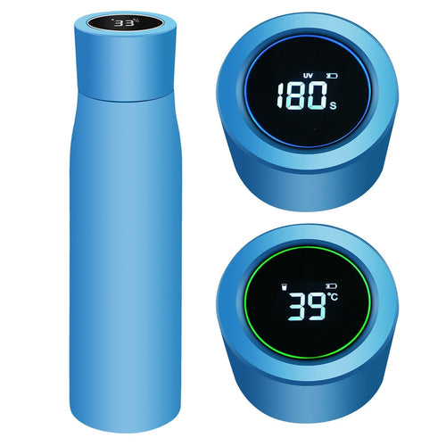 Trinkflasche mit UV-C-Licht, digitaler Temperaturanzeige und Reinigungsfunktion