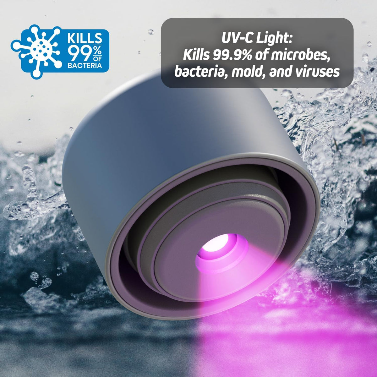 Trinkflasche mit UV-C-Licht, digitaler Temperaturanzeige und Reinigungsfunktion
