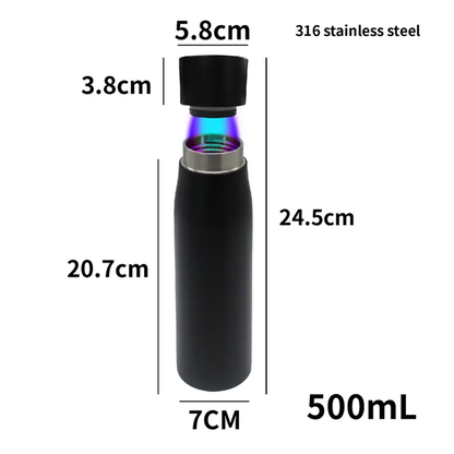 Trinkflasche mit UV-C-Licht, digitaler Temperaturanzeige und Reinigungsfunktion