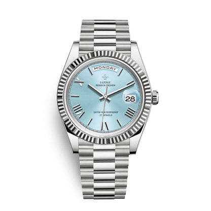 Reloj de pulsera automático para hombre con visualización de día y fecha: atemporal y elegante.