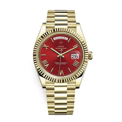 Reloj de pulsera automático para hombre con visualización de día y fecha: atemporal y elegante.