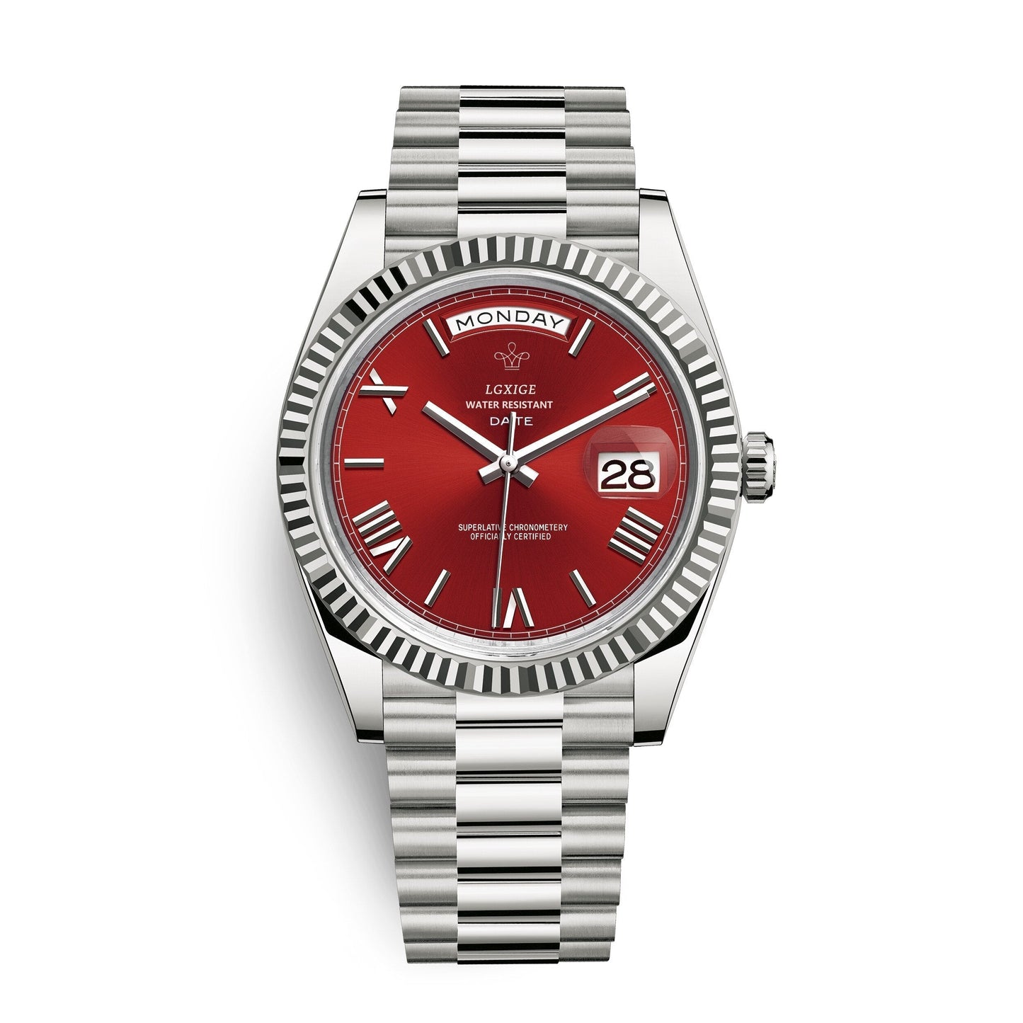 Reloj de pulsera automático para hombre con visualización de día y fecha: atemporal y elegante.