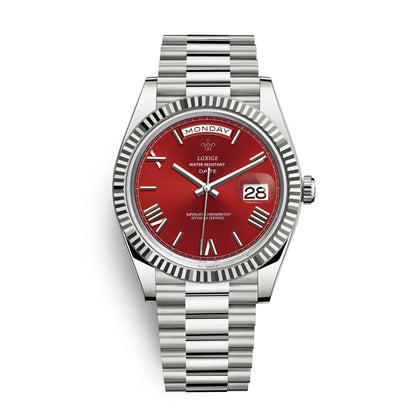 Reloj de pulsera automático para hombre con visualización de día y fecha: atemporal y elegante.
