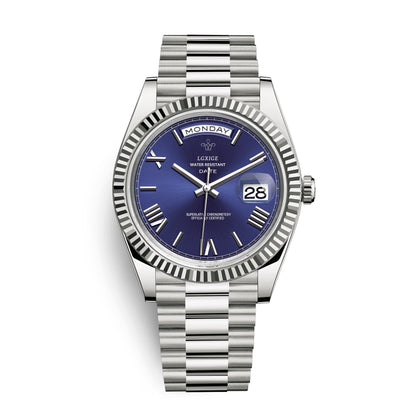 Reloj de pulsera automático para hombre con visualización de día y fecha: atemporal y elegante.