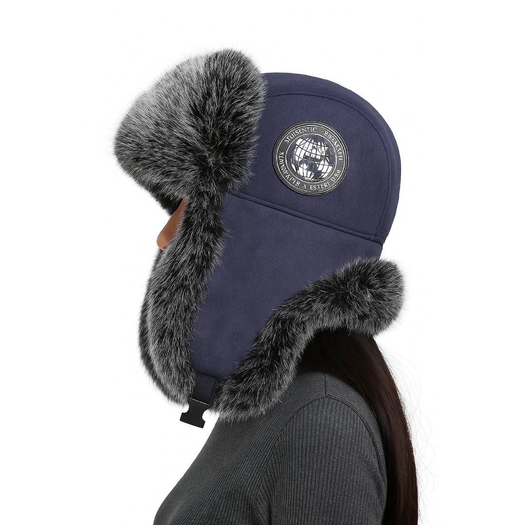 Wintermütze mit Ohrenklappen und Kunstfell