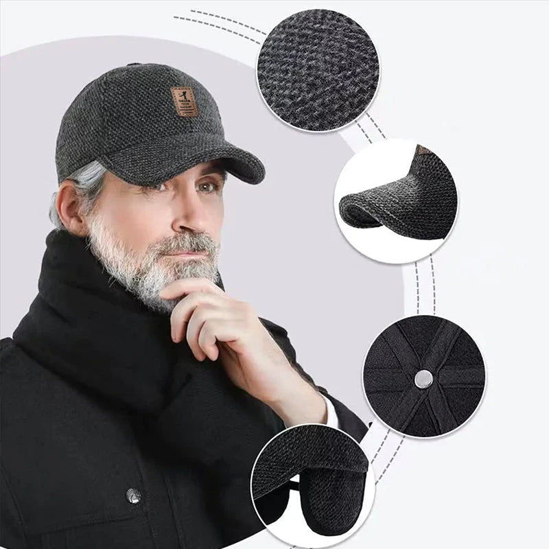 Herren Winter-Baseballcap mit Ohrenklappen