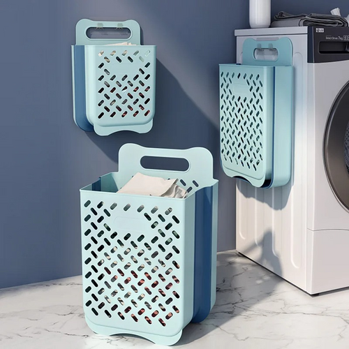 Cesto de ropa de pared plegable con orificios de ventilación