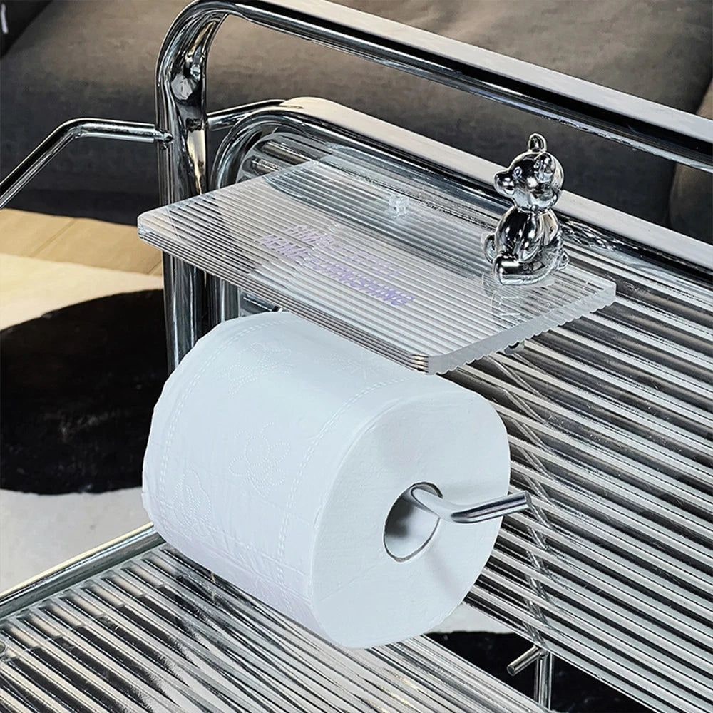 Portarrollos de papel higiénico de pared con repisa