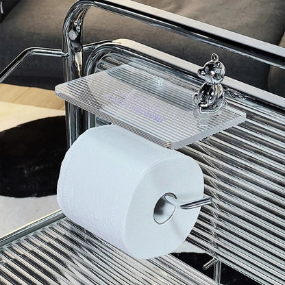 Portarrollos de papel higiénico de pared con repisa