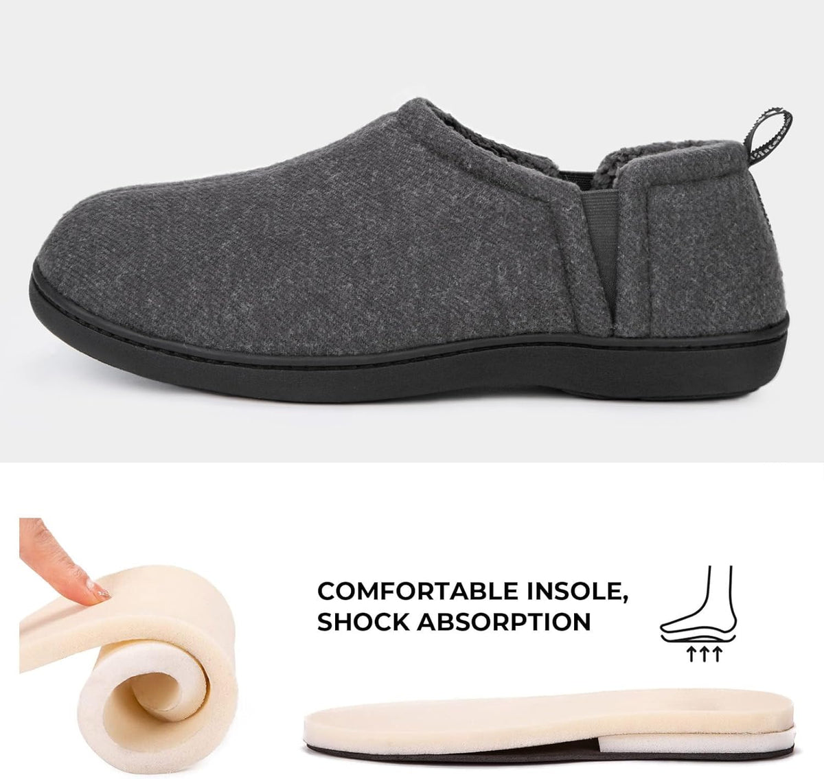 Pantuflas cálidas con plantilla de espuma viscoelástica
