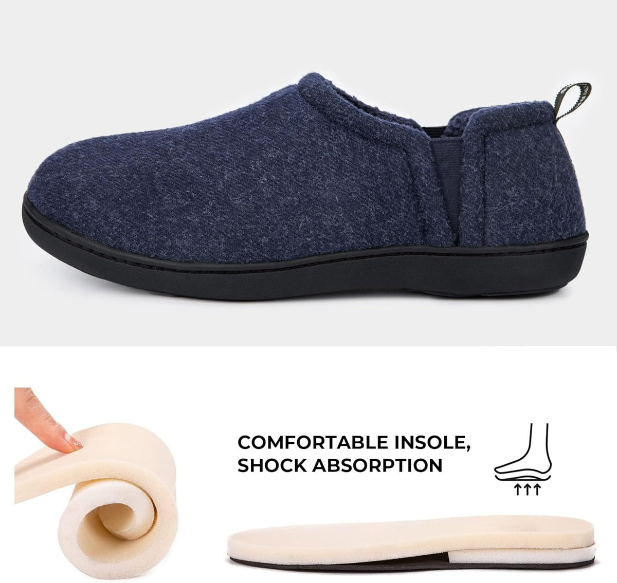 Pantuflas cálidas con plantilla de espuma viscoelástica