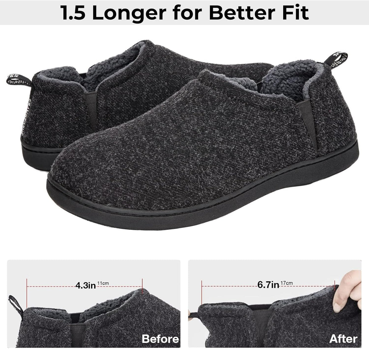 Pantuflas cálidas con plantilla de espuma viscoelástica