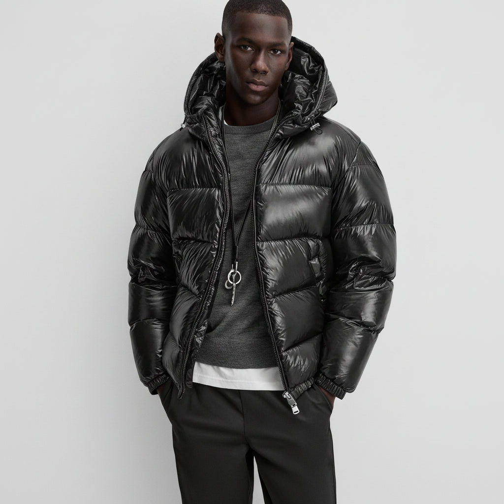 Chaqueta de invierno para hombre con capucha – chaqueta acolchada forrada