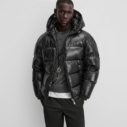 Chaqueta de invierno para hombre con capucha – chaqueta acolchada forrada