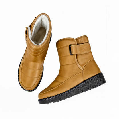 Botas de nieve de invierno para mujer con cierre de velcro y suela de plataforma