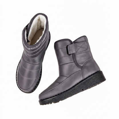 Botas de nieve de invierno para mujer con cierre de velcro y suela de plataforma