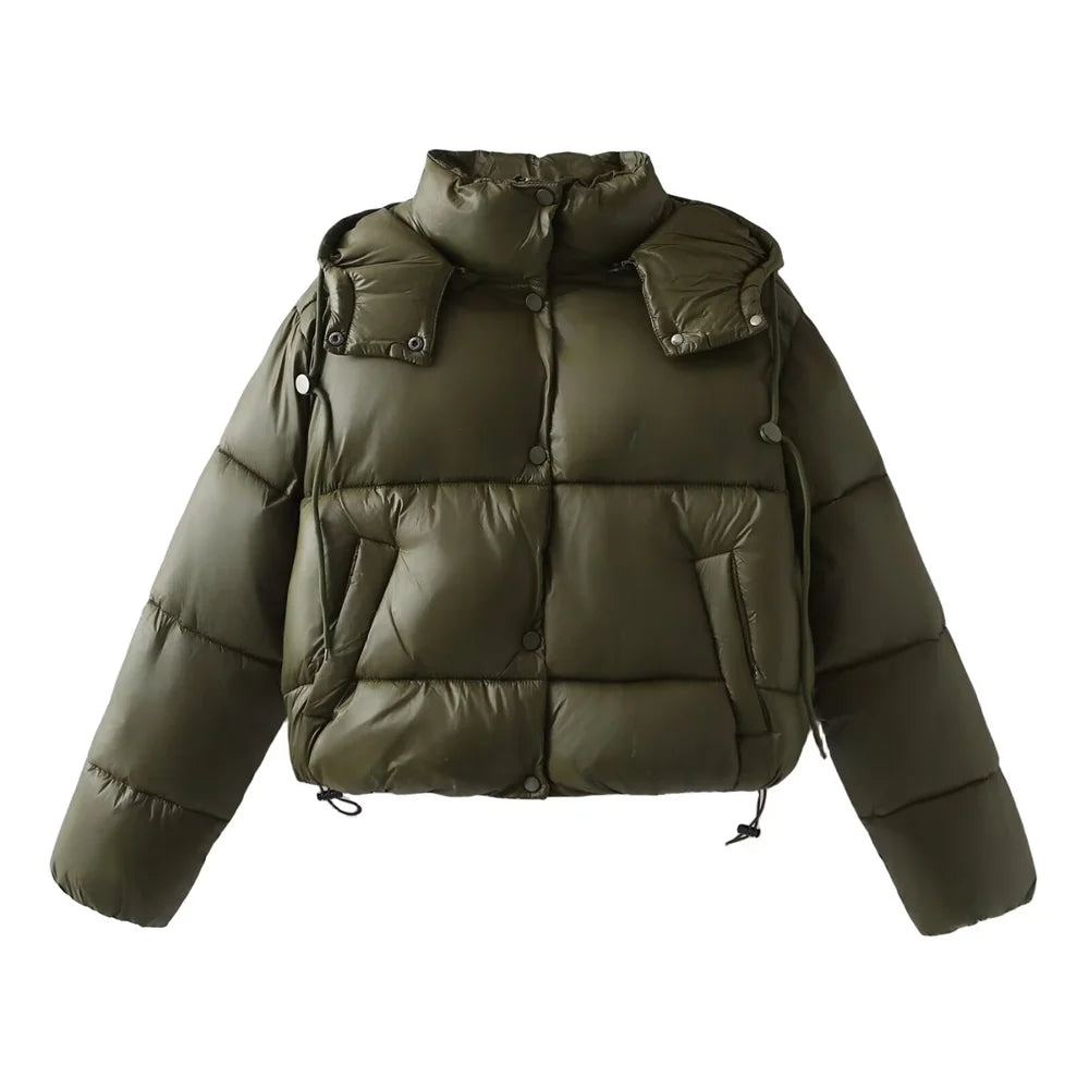 Damen-Steppjacke mit Kapuze für den Winter