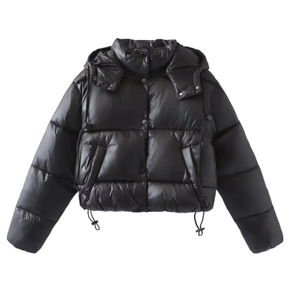 Damen-Steppjacke mit Kapuze für den Winter