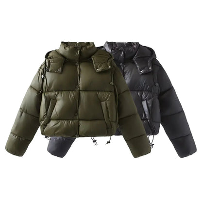 Damen-Steppjacke mit Kapuze für den Winter