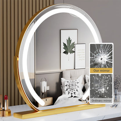 Espejo cosmético LED con control táctil e iluminación
