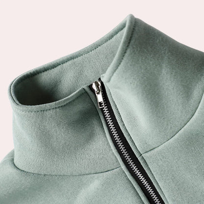 Conjunto de chándal para mujer con cuello alto y pantalón de chándal