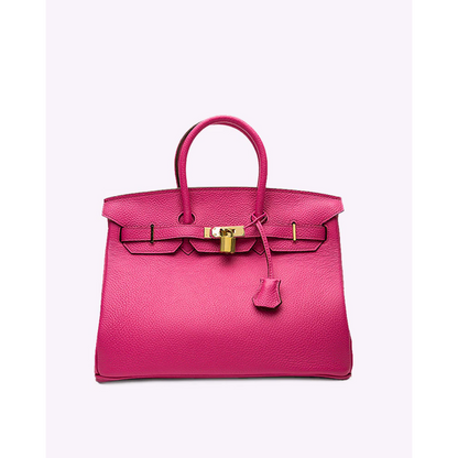 Strukturierte Handtasche mit goldfarbenen Details
