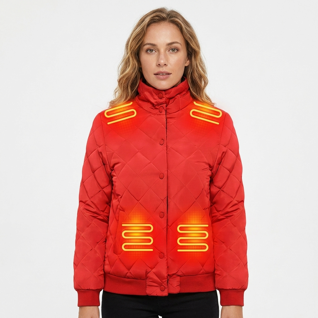 Damen-Heizjacke mit Steppdesign und integrierten Heizzonen