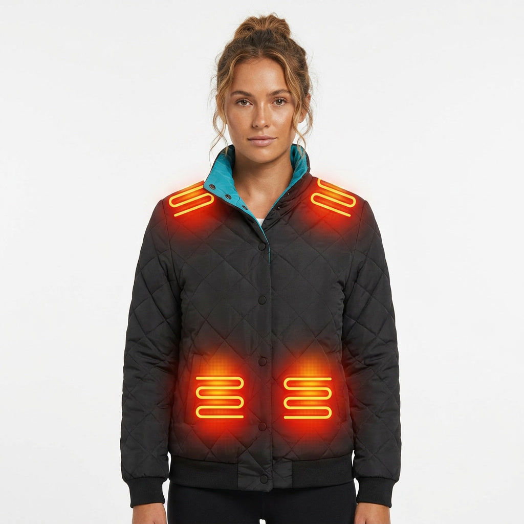 Damen-Heizjacke mit Steppdesign und integrierten Heizzonen