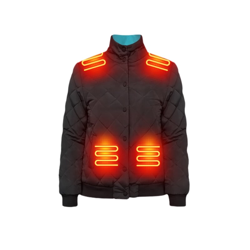 Damen-Heizjacke mit Steppdesign und integrierten Heizzonen