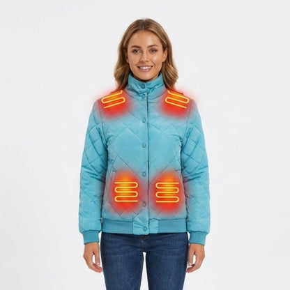 Damen-Heizjacke mit Steppdesign und integrierten Heizzonen
