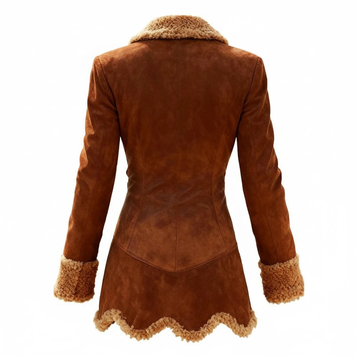 Casaco de inverno para senhora com acabamento em pelo de teddy