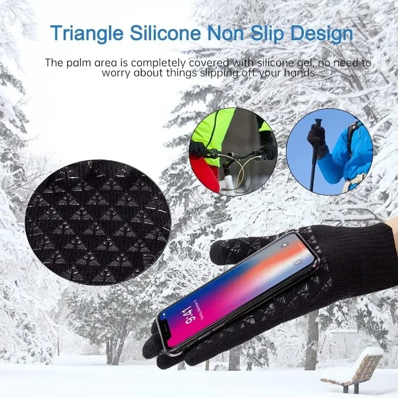 Touchscreen-Winterhandschuhe mit Silikongriff