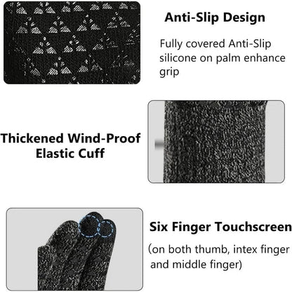 Touchscreen-Winterhandschuhe mit Silikongriff