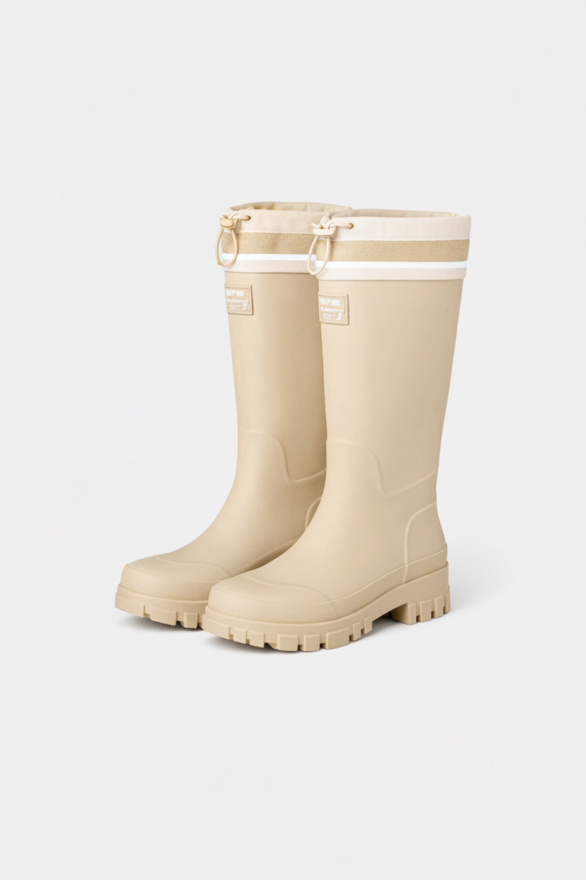 Botas de goma para mujer con cordón