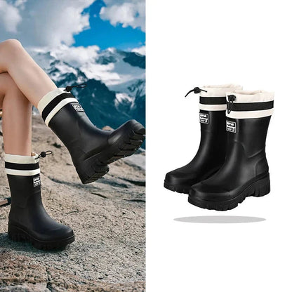 Botas de goma para mujer con cordón