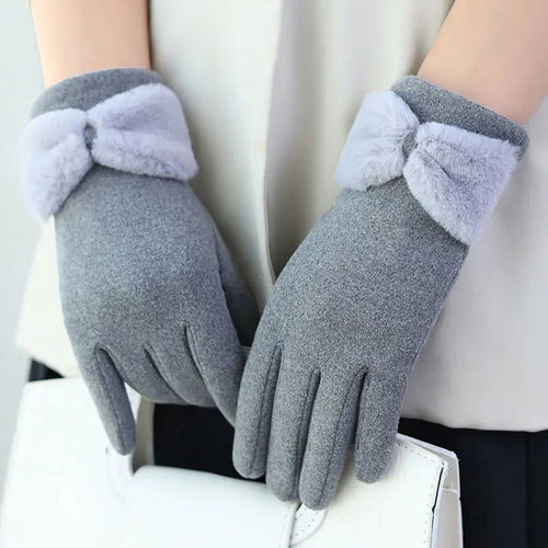 Guantes de invierno para mujer con detalle de lazo