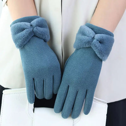 Guantes de invierno para mujer con detalle de lazo