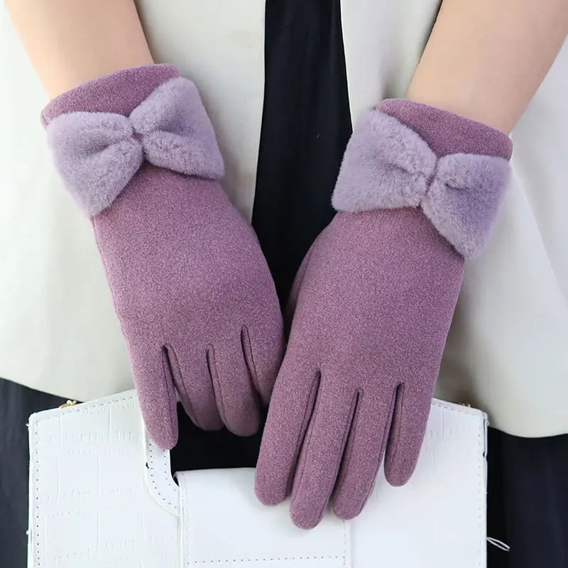 Guantes de invierno para mujer con detalle de lazo
