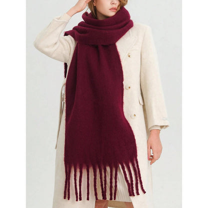 Oversize-Winterschal für Damen mit Fransen