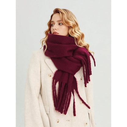 Oversize-Winterschal für Damen mit Fransen