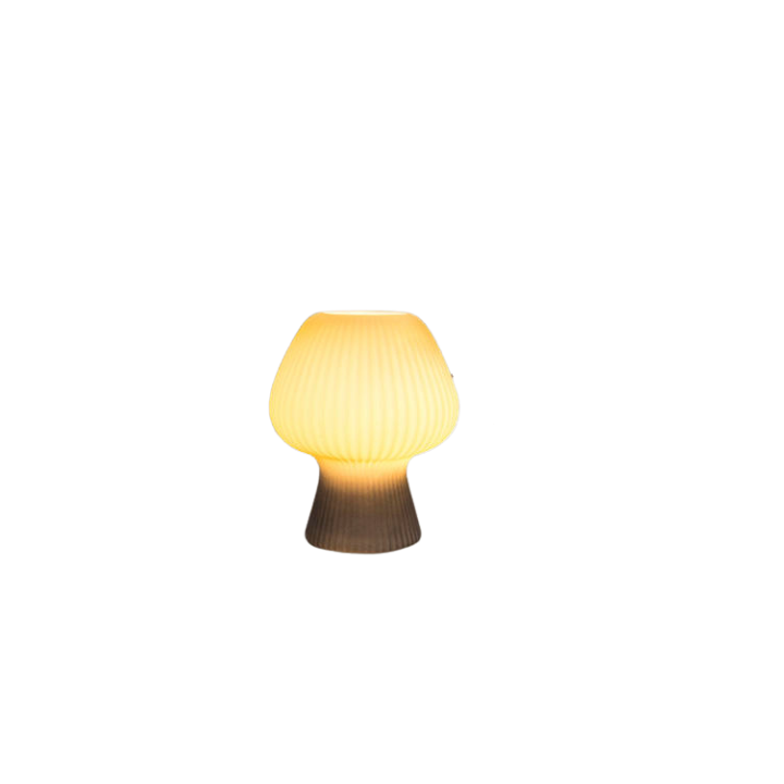 Geriffelte LED Tischlampe im Pilzdesign