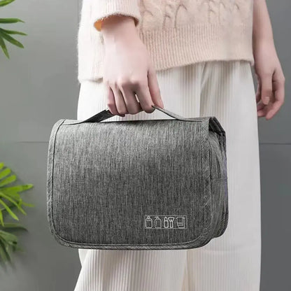 Nécessaire de viagem com pega para pendurar – Organização perfeita para viagens.